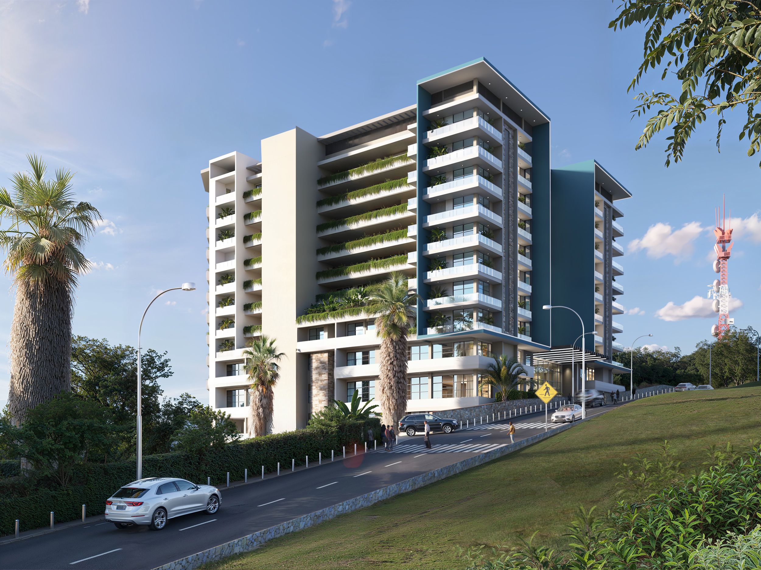 Retail podium rendering